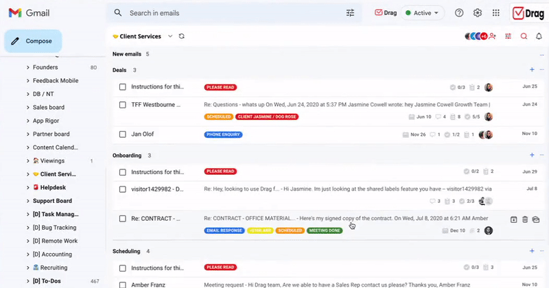 dragapp list view
