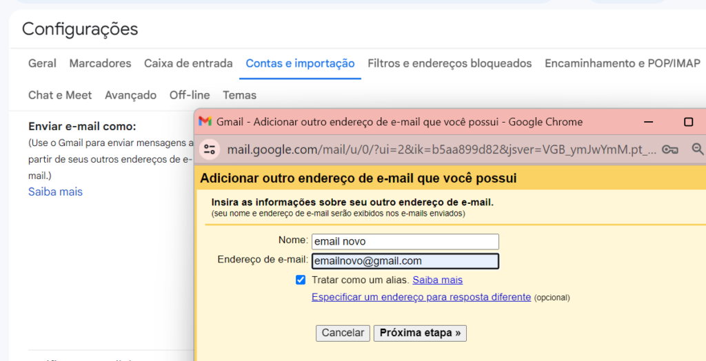 mesclar contas do google gmail step 2