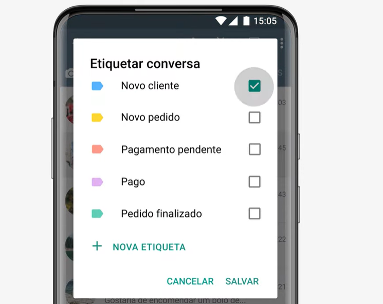 whatsapp ára atendimento ao cliente etiquetas