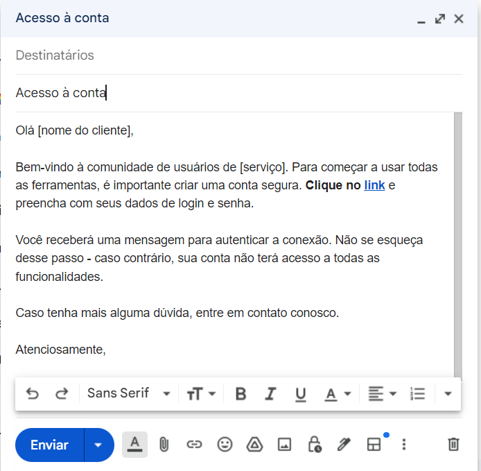 emails de atendimento ao cliente acesso