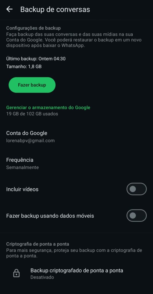 backup e restauração do whatsapp 2