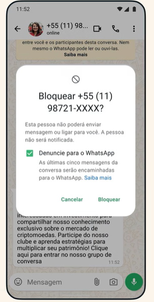desbloquear conta do whatsapp block