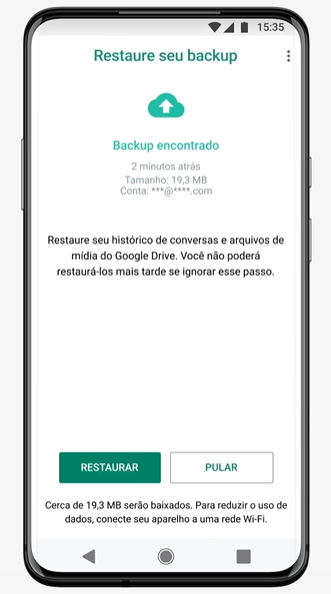 backup e restauração do whatsapp 3