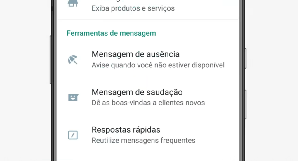 mensagem automática no whatsapp business