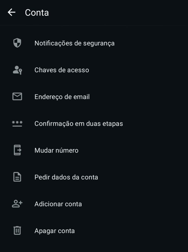 whatsapp clonado configurações